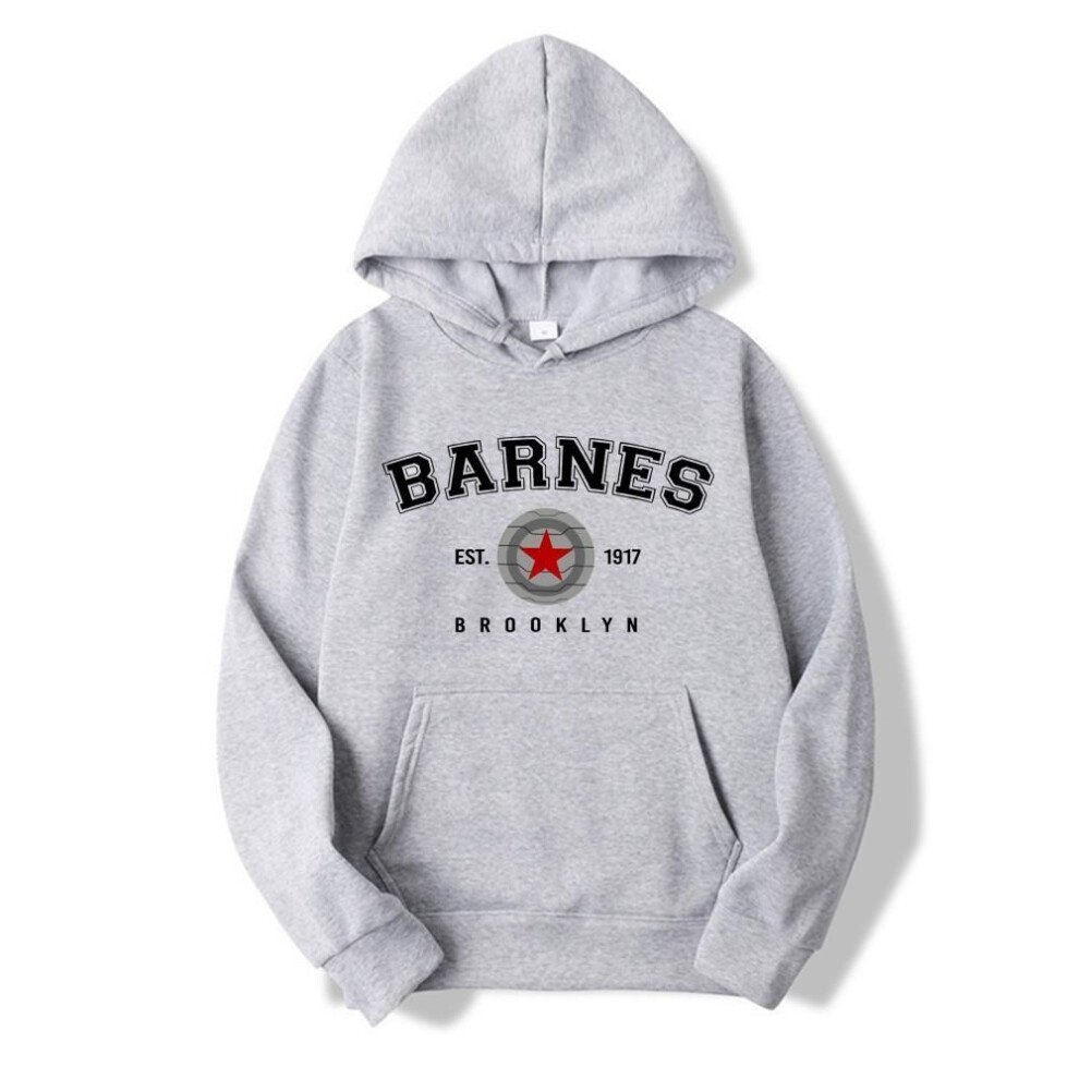 (M, gray) Vintage Barnes 1917 Hoodie Bucky Barnes Winter Soldier Hoodies Women Hooded Sweatshirt Tv Show Inspired Pullovers Superhero Tops