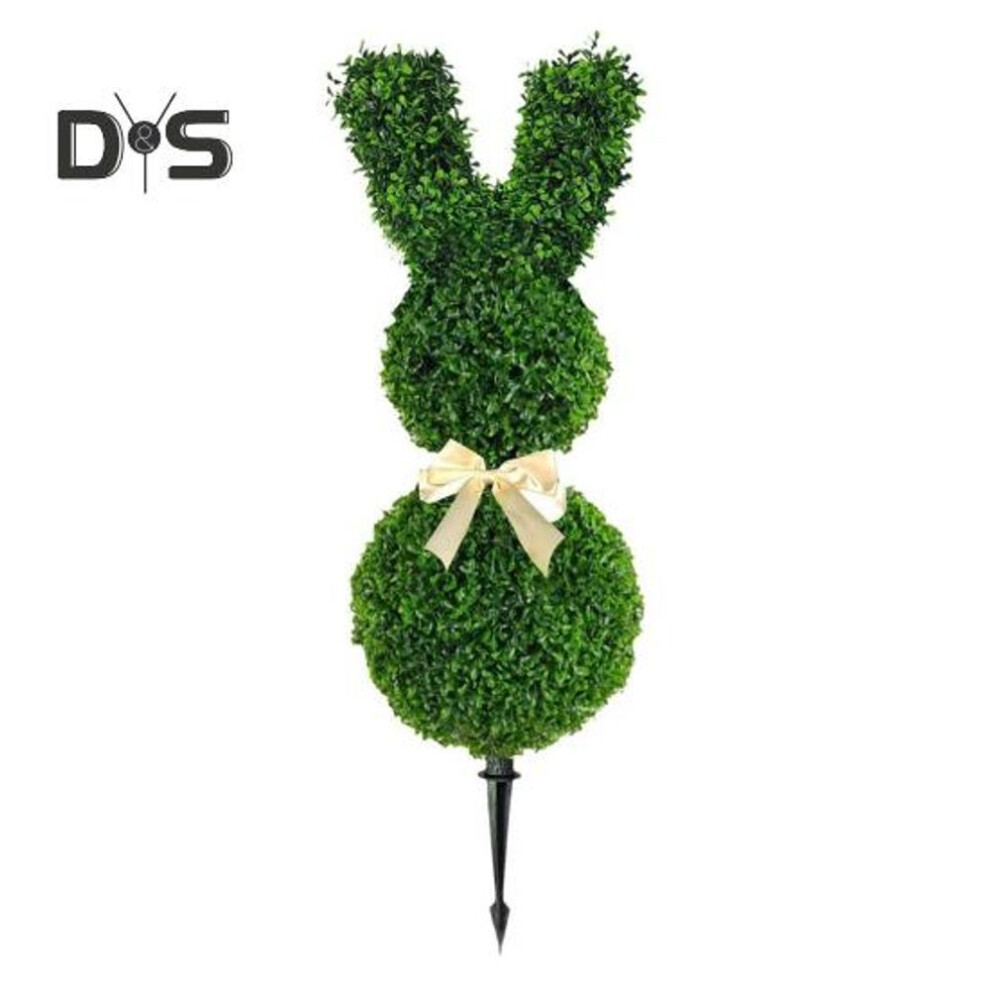 (as the picture, 1pc) 1/2pcs Easter Bunny Artificial Plants Stake Weather-proof Outdoor Garden Patio Yard Lawn Bowknot Rabbit Faux Greenery Spike Decoration Ornament