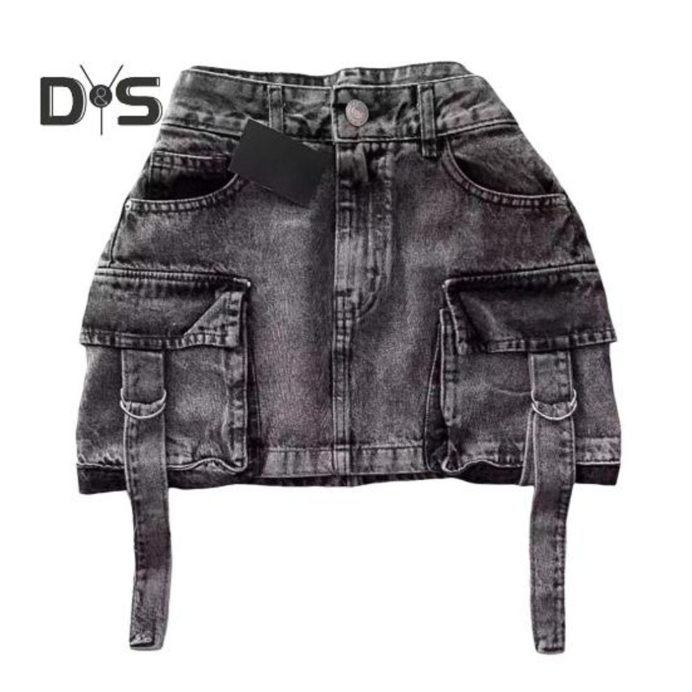 (L, black) Women Mini Skirt A-line High Waist Solid Color Design Short Skirt With Liner Retro Gothic Style Skirt Daily Wear