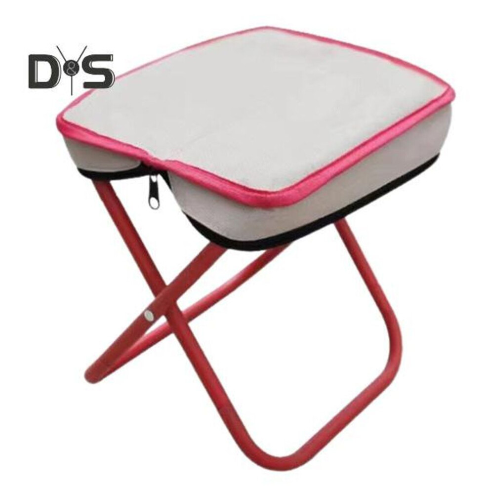 (red) Outdoor Folding Stool With Carry Bag Portable Lightweight Heavy Duty Camping Backpacking Beach Picnic Fishing Collapsible Chair Seat