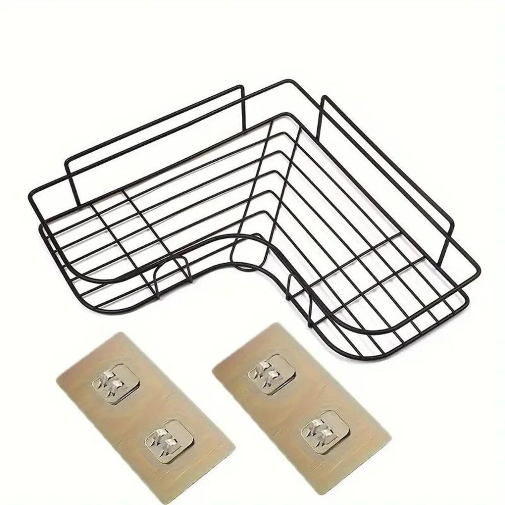 Bathroom Shelf Wall Mounted Corner Storage Shelves Shampoo Holder Cosmetic Rack Iron Shower Drain Basket Bathroom Organizer