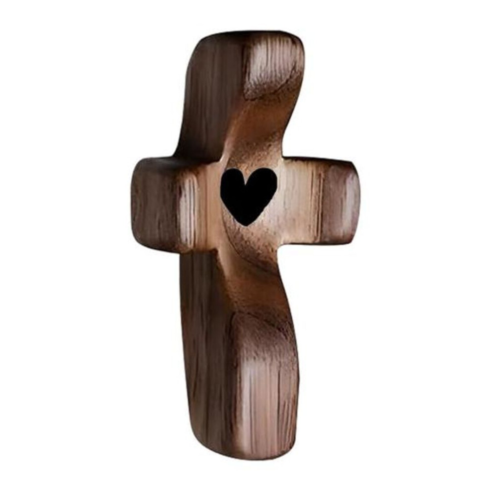 (dark brown, 1pc) Handcrafted Wooden Fidget Cross Pocket Prayer Cross Fingertip Stress Relief Cross Gadget