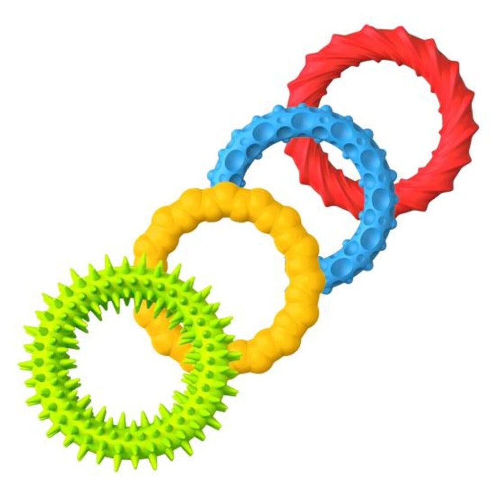 4pcs Silicone Sensory Bracelet Toy Anxiety Stress Relief Textured Ring Fidget Toy