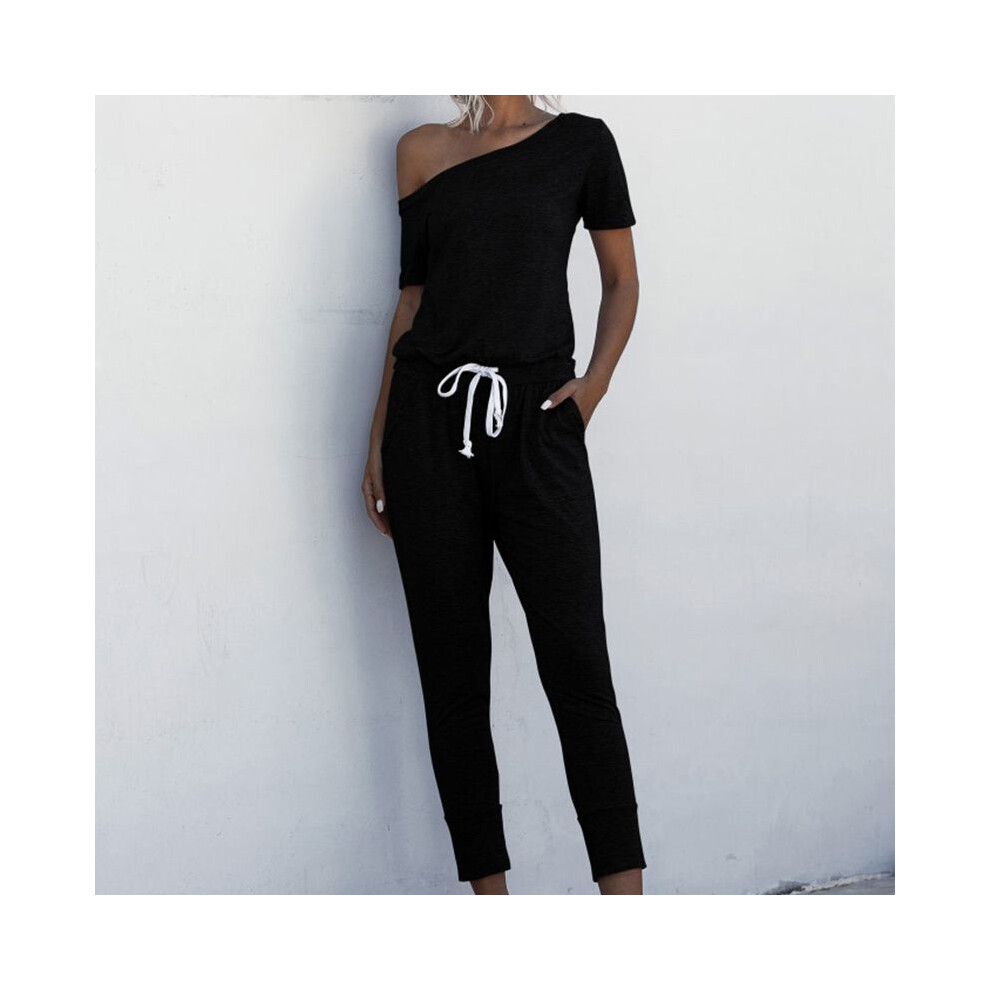 (Black,M)Ensemble survêtement sweat-shirt femme course gym uni vêtements de détente vêtements de salon