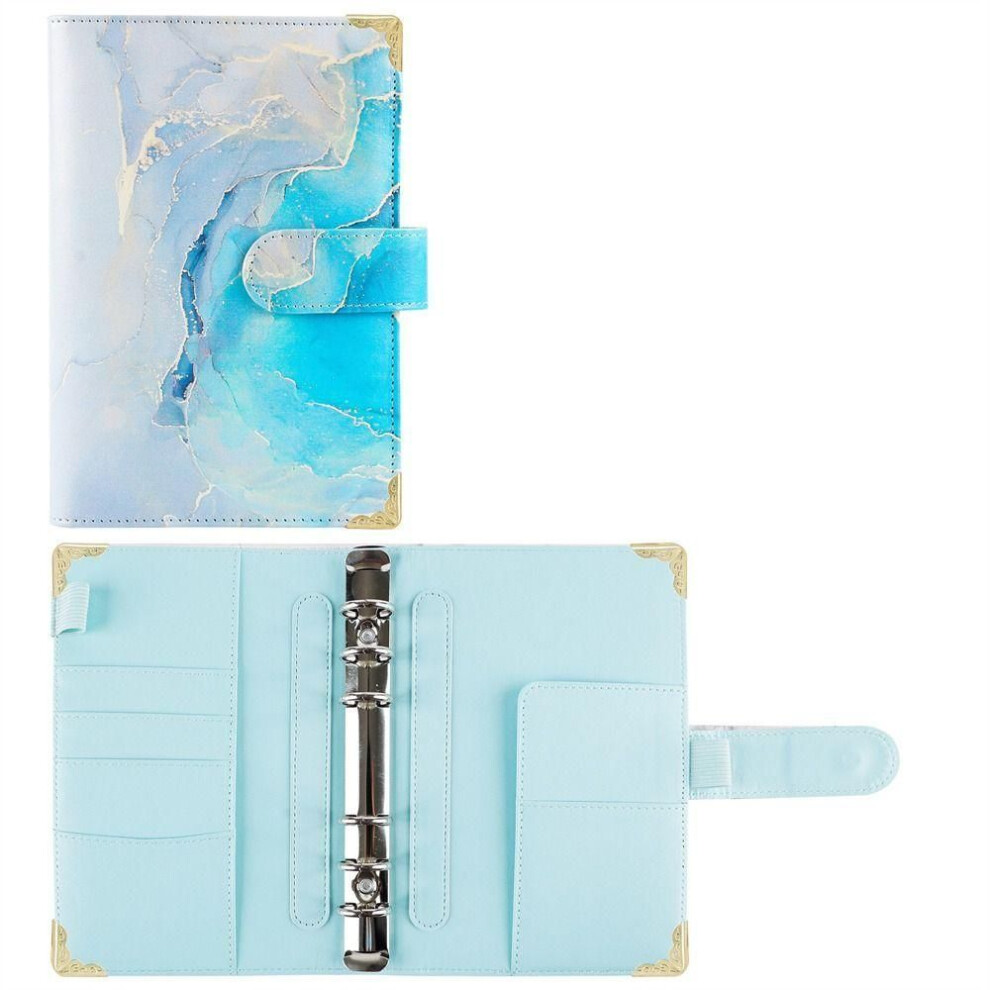 (Aqua blue) Pockets Cash Envelopes Bill Organizer Binder Notebook A6 Notebook Budget Binder Planner Binder