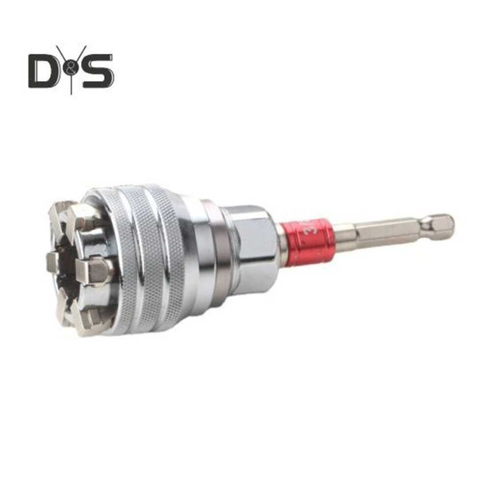 (as the picture, B) Multi-function Universal Socket Wrench Adjustable Heavy Duty 3/8-Inch Drive Ratchet Torque Wrench Power Drill Socket Tool