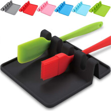 (As show, One size) Cooking spoon rest silicone spoon rest kitchen utensil rest spoon holder cooking spoon holder kitchen utensil holder utensil rest cutlery holder kitch