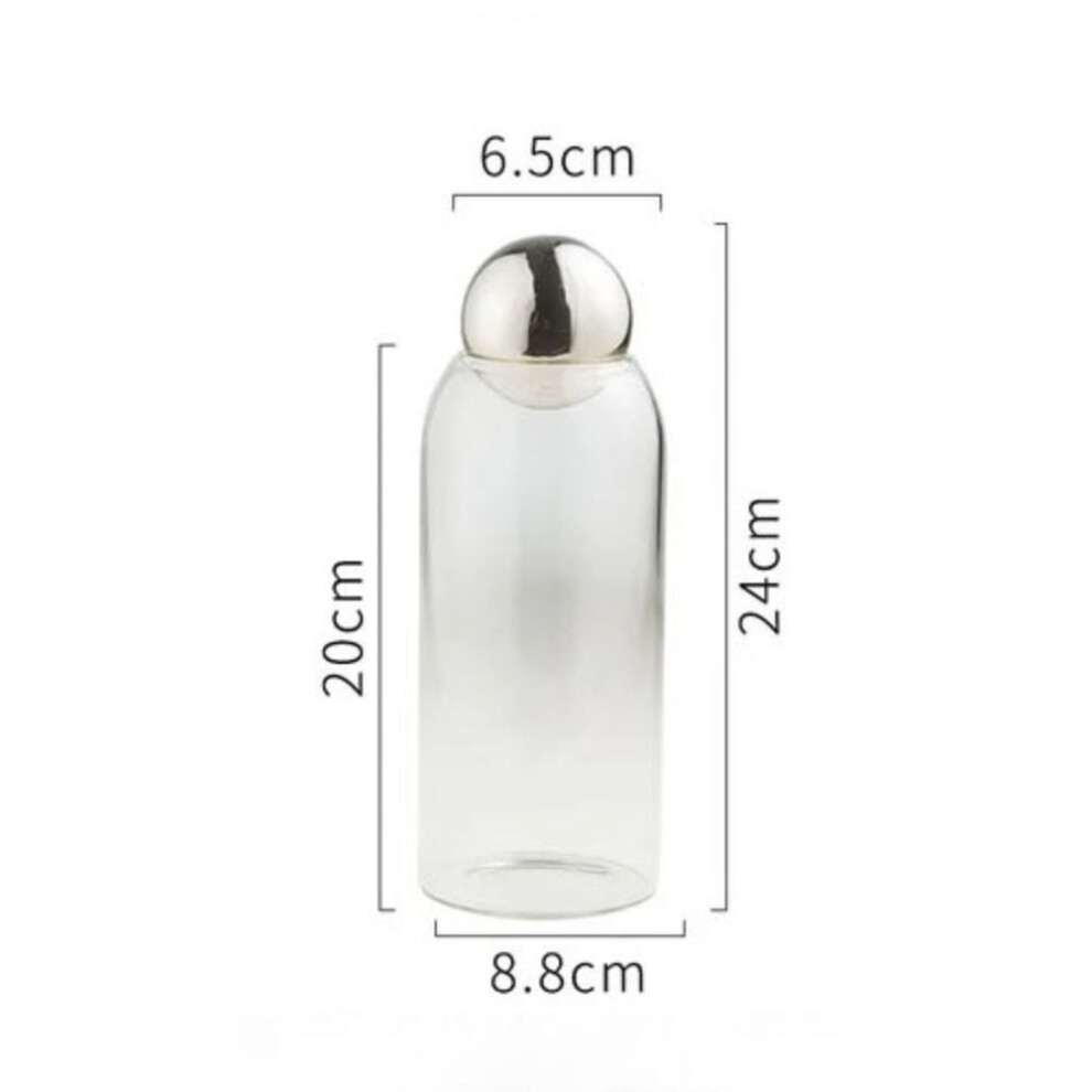 (silver, L) Sealing Tea Coffee Sugar Canister Glass Glass Storage Bottle Practical Food Container  Coffee
