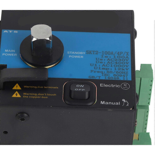 (As show, One size) Dual Power Automatic Transfer Switch Isolation ATS Distribution Control Device SKX2‑100A/4P 1