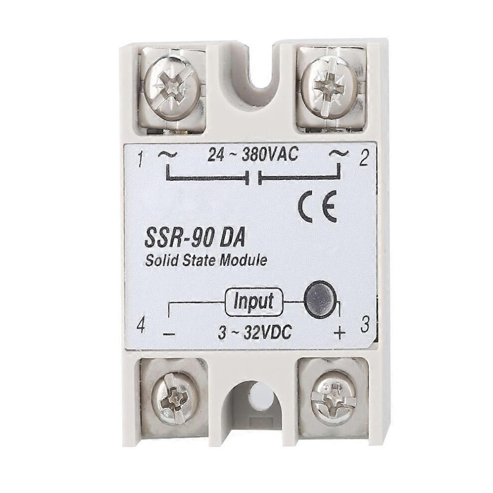 (As Show, One Size) Ssr-90Da 90A Solid State Relay Module Ssr Dc Ac Input 3-32V Dc 6909775605653