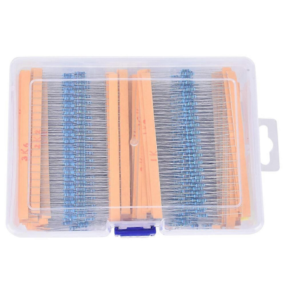 (As Show, One Size) 2600Pcs Metal Film Resistors Assortment Kits Set Durable Electronic Components 1Î©~3Mî© 6909775552254