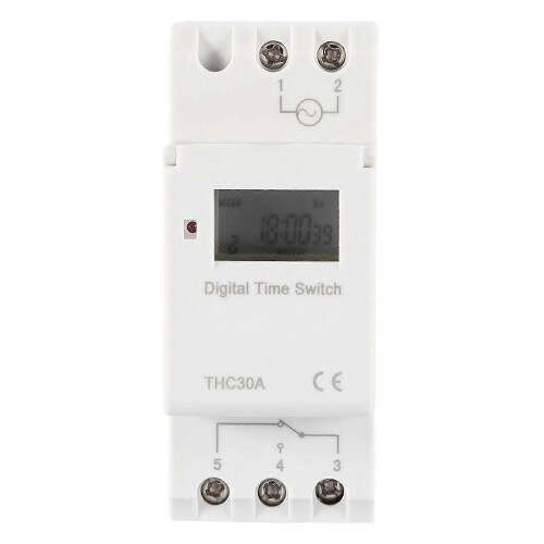 (As show, One size) THC 30A Digital Timer Switch Programmable Electronic Time Control Switch (110V)