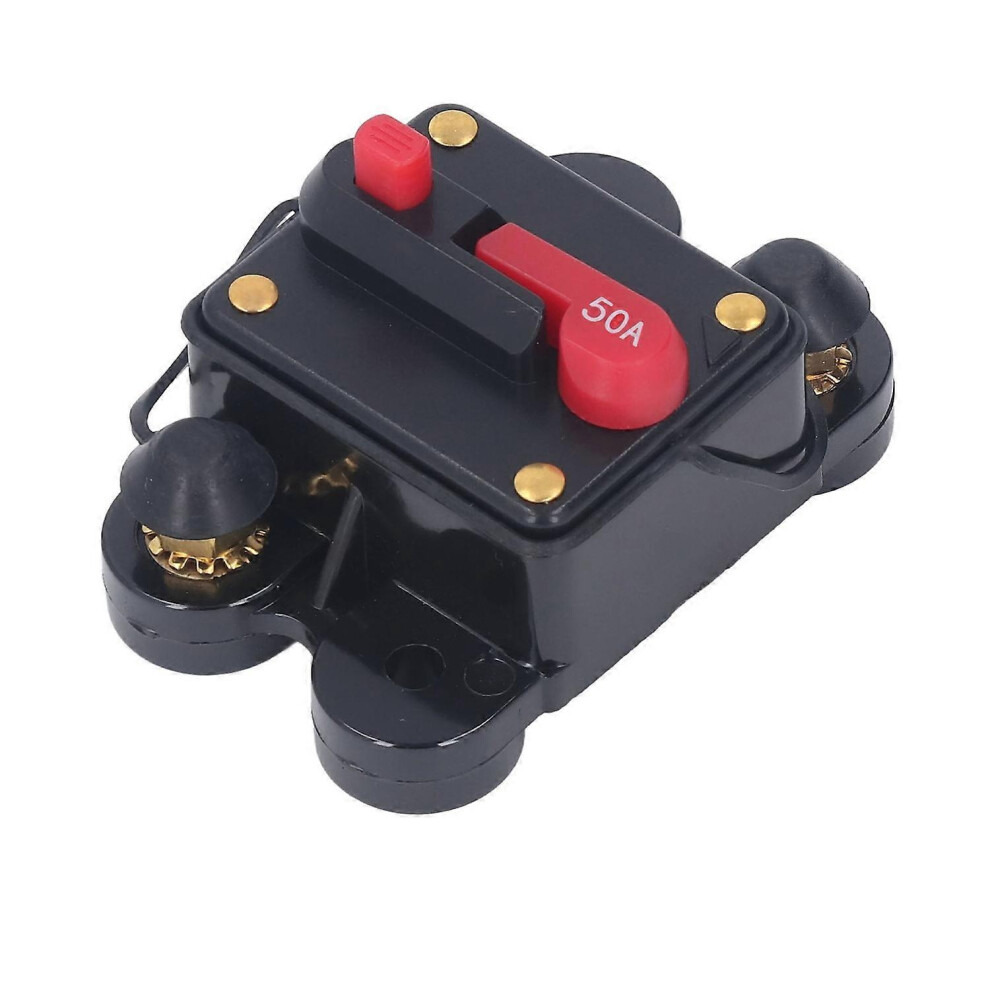 (As Show, One Size) Circuit Breaker Manual Reset 1/4In Overcurrent Protection Dc 12Â48V For Vehicle Motor 50A 6909775576632