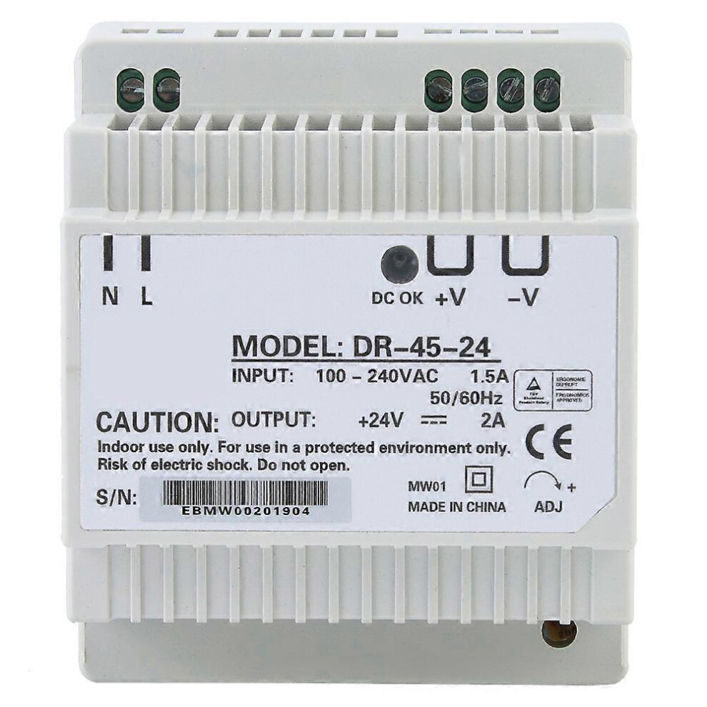 (As Show, One Size) Dr-45-24 45W Single Output 24V Din Rail Power Supply Ac/Dc Switching Power Supply 6909775574805
