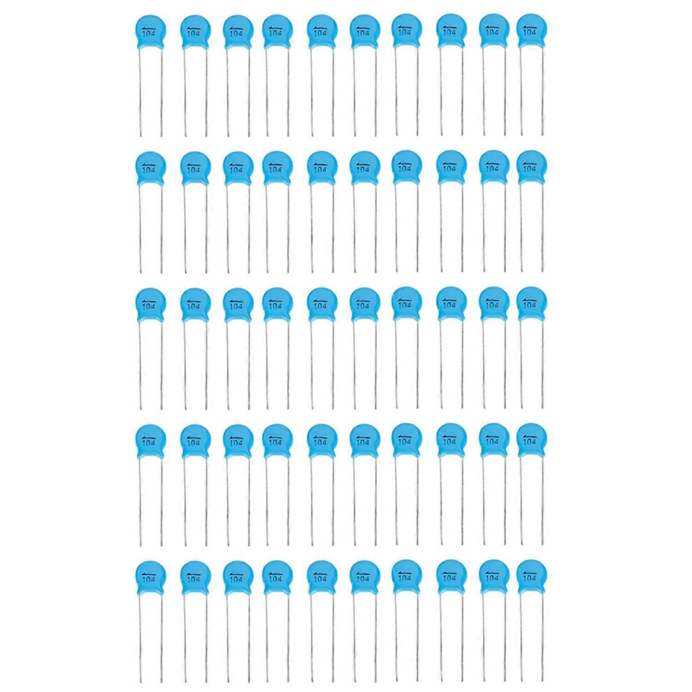(As Show, One Size) 50Pcs 1000V 104M 0.1Uf 100Nf 1000V High Voltage Disc Ceramic Capacitors Set 6909775541388