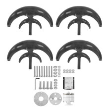 (As show, One size) Wind Turbine Kit Power Generator 4‑Blade Lantern Type 1200W Black for Charging Boats24V