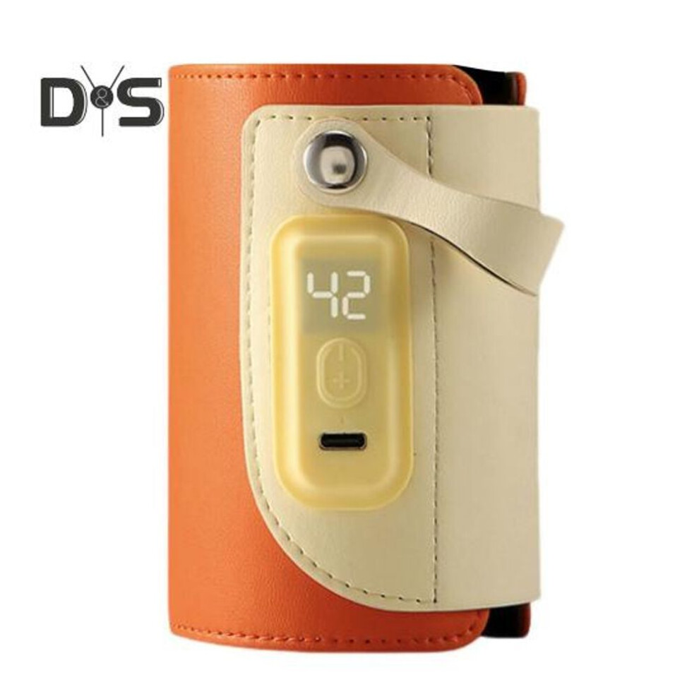 (orange) Bottle Warmer Cover Portable Baby Bottle Warmer Fast Heating Usb Type C Intelligent Temperature Control Bottle Warmer