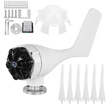 (As show, One size) Windmill Turbines Generator Small 6 Blade Wind Industrial Machinery Equipment 800WWhite 12V