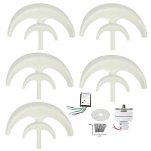 (As show, One size) Wind Turbine Kit 1200W 5 Blade Generator AC Motor Solar System Lantern Type DoubleLayer White(12V )