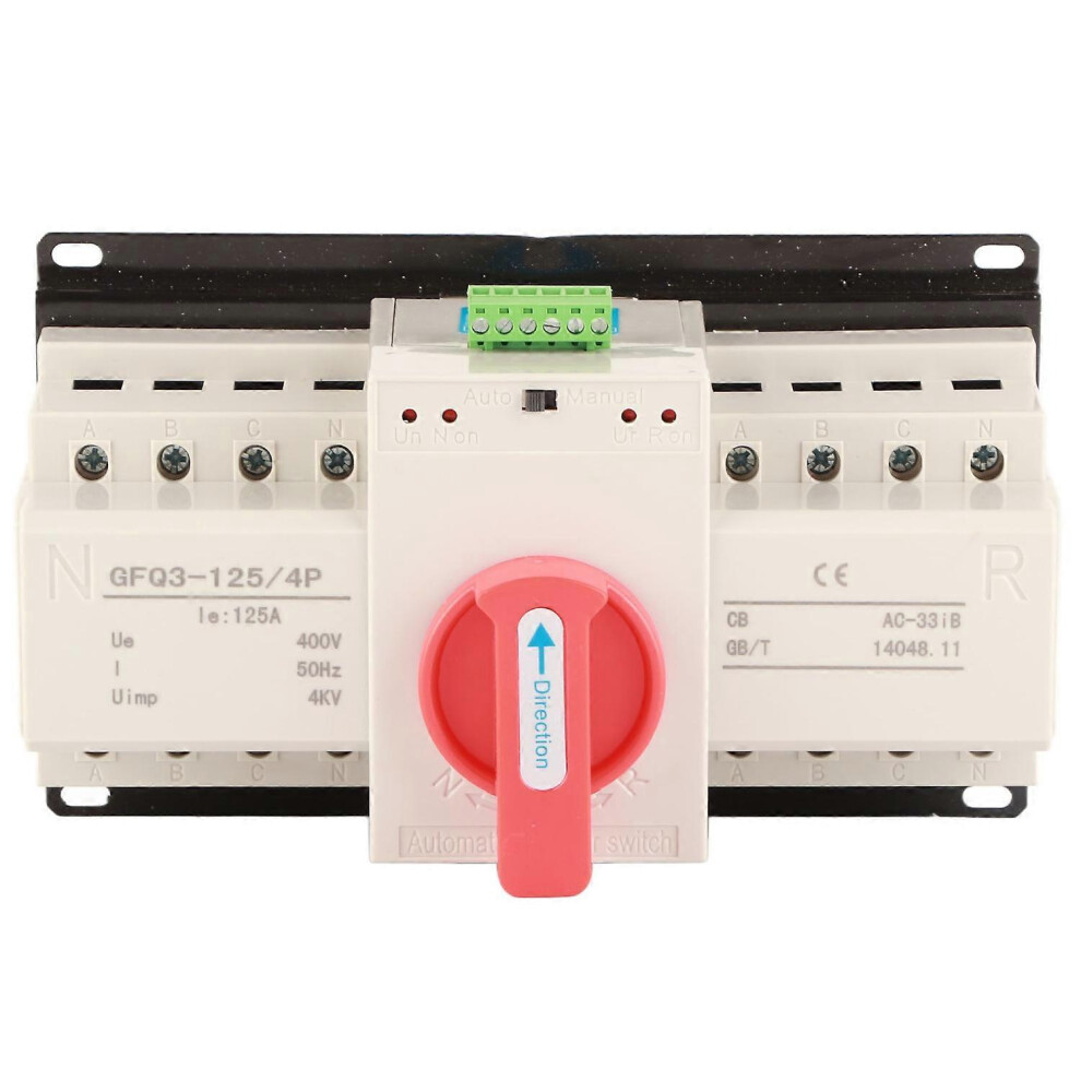 (As Show, One Size) Dual Power Automatic Transfer Switch 4P 125A Cb Level Mini Generator Changeover Switch With Indicato 6909775534670