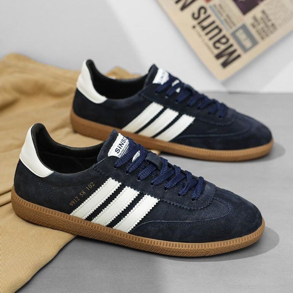(blue, 40) New Suede Leather Retro Forrest Gump Men's Sneakers - Comfortable All-match Casual Shoes
