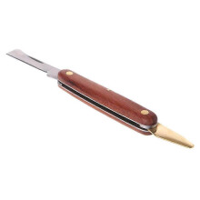 (As show, One size) Grafting Cutter, Foldable Stainless Steel Grafting Cutter, Seedling Pruning Tool, Rosewood Handle, Double Opening Grafting Knife, Cutting Scissors