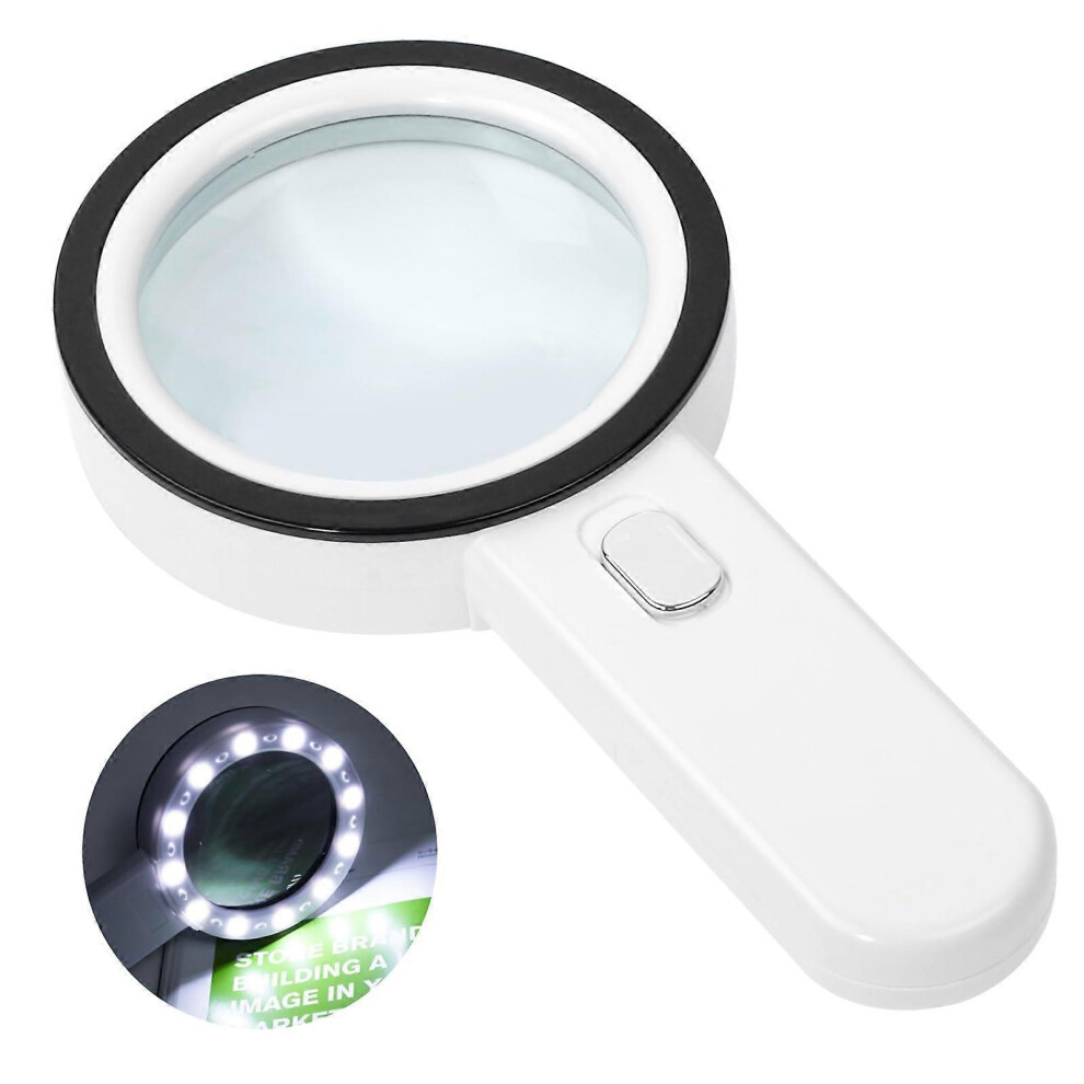 Kikidex Light (As Show, One Size) Illuminated Reading Magnifier, 30X Magnifying Glass With 12 Led Handheld Magnifying Glass, Illuminating Magnifying Glass Fo