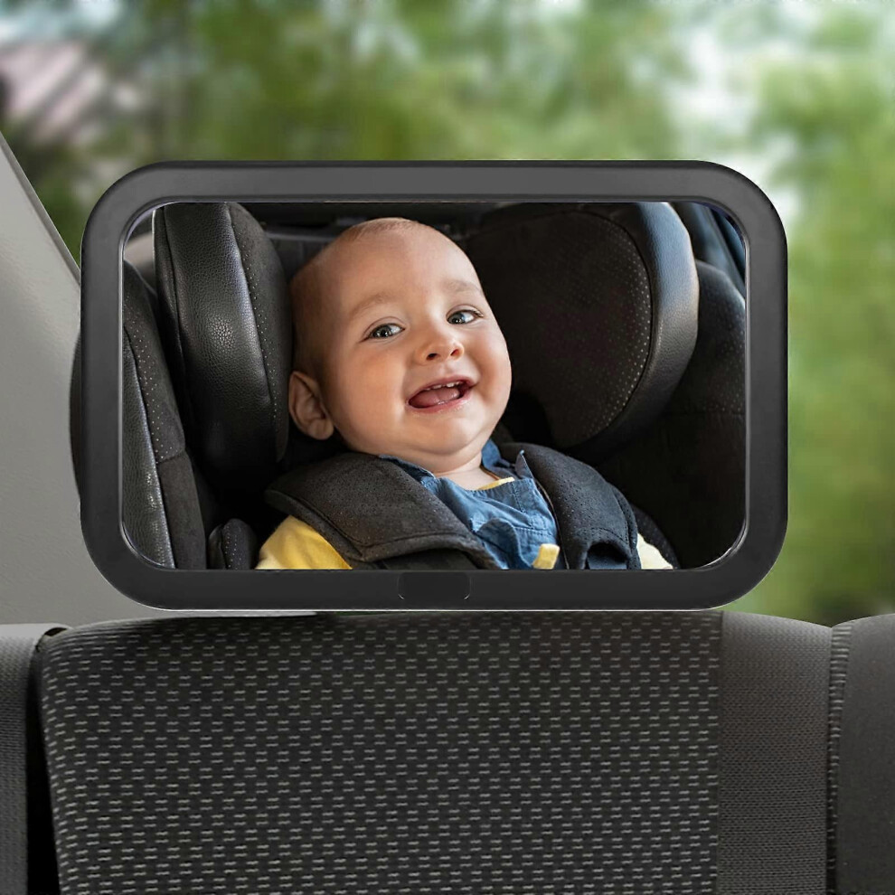 (As Show, One Size) Baby Car Rearview Mirror, Baby Car Mirror 360 Rotation Adjustable And 100% Shatterproof, Easy Installation With Adjustable Straps, Kikidex