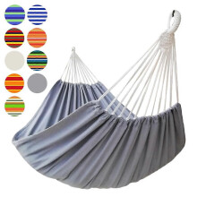 (As show, One size) Double Hammock 2 Person Canvas 200x150cm Load 300kg Cotton Hammock for Patio Porch Garden Backyard Lounging Outdoor and Indoor