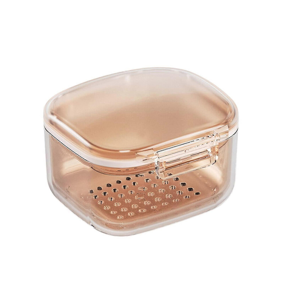 Kikidex Pink (As Show, One Size) Denture Bath Case Retainer Case Portable Denture Boxes Denture Storage Container For Storage And Immersion Of Mouthguards Retainer