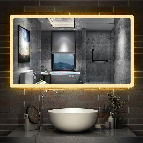 AICA LED Bathroom Mirror with Bluetooth, Demister Pad 1600X800mm 1
