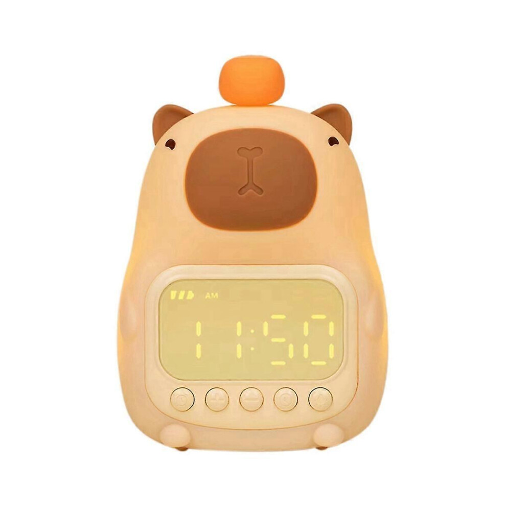 Kikidex (As Show, One Size) Capybara Themed Bedside Led Snooze Clock,Rechargeable Nightlight,Touch Control-The Perfectgift Compatible With S