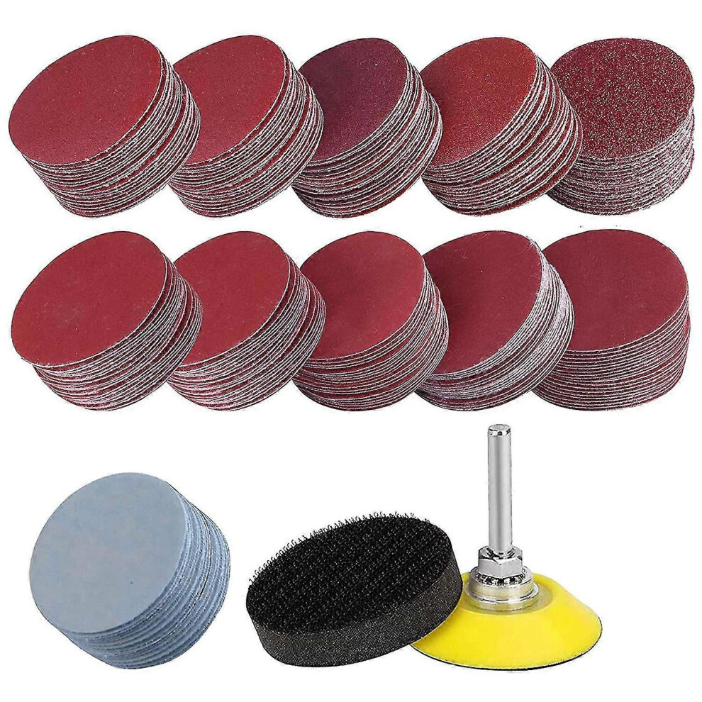 (As Show, One Size) 200Pcs Sanding Discs Pad Kit, 50Mm And Loop Sandpaper With Foam Buffing Pad, Grits Sanding Discs Fo 4909775629286
