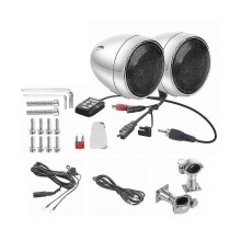 (As show, One size) 300W Amplifier 4 Inches Waterproof Motorcycle Stereo Bluetooth Radio Speakers ATV UTV Audio System