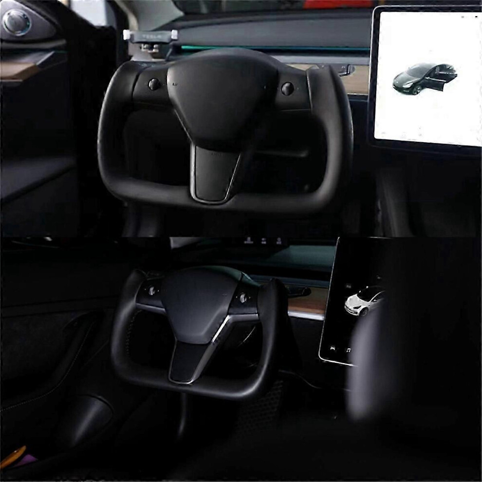 (As Show, One Size) With Heating Yoke Steering Wheel Compatible With Tesla Model 3 Model Y 4909775655346