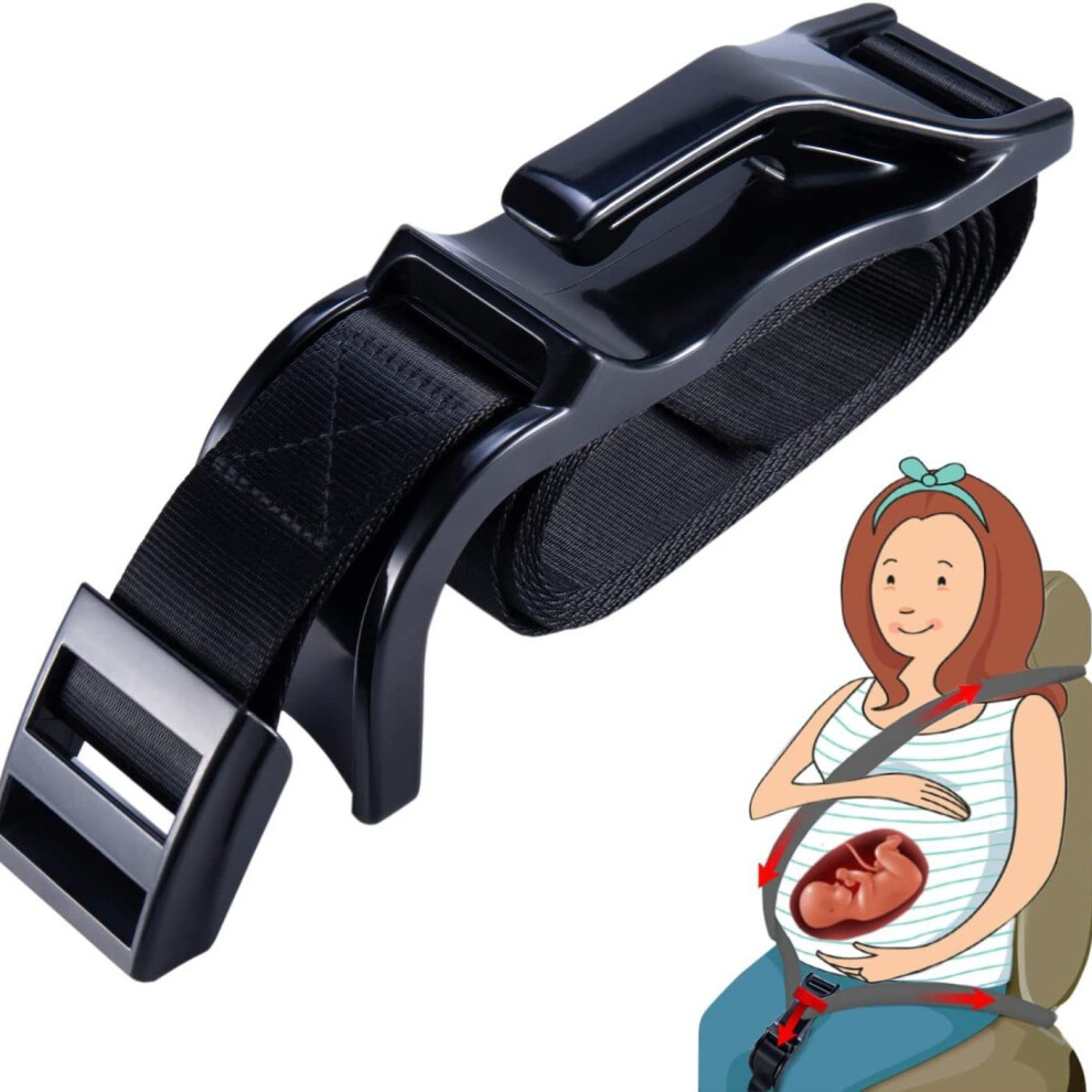 (Flat Model) Pregnancy Seat Belt Adjuster - Comfort & Safety Maternity Belly Belt Protector 635504369409