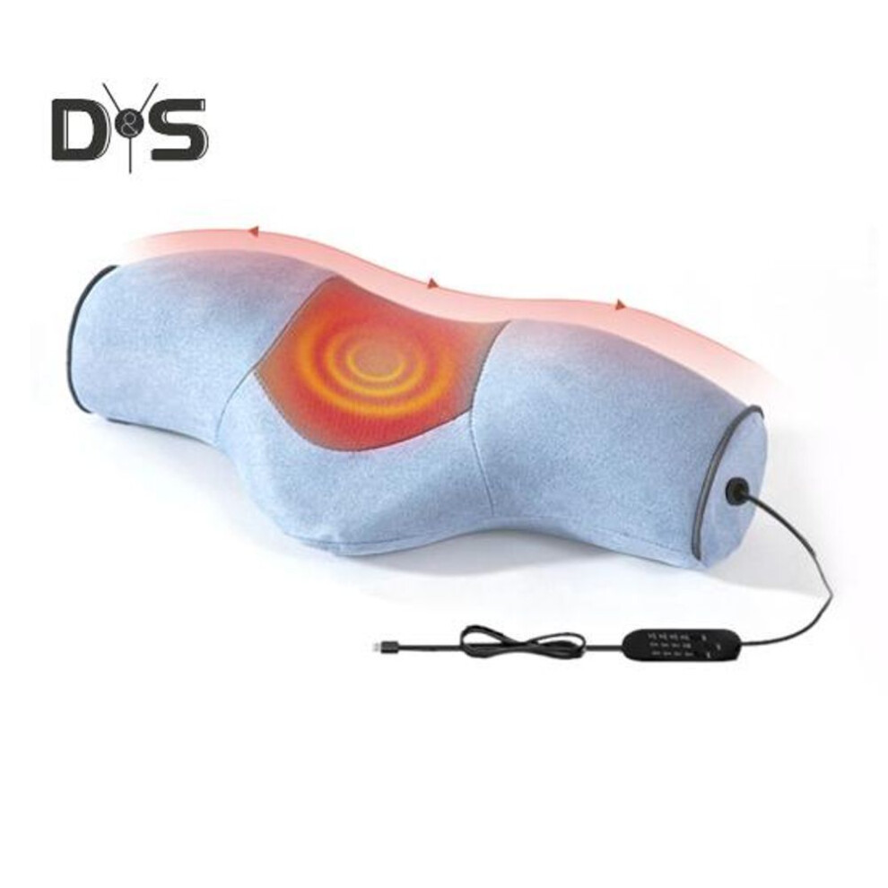 (blue, 1pc) Massage Pillow Neck Protection Hump 3-in-1 Traction Massager Pillow Heated Memory Foam Pillow for Pain Relief Home Dormitory Use
