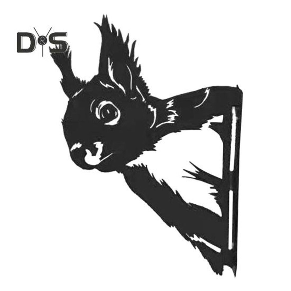 (as the picture, K) Peek-a-boo Metal Animal Sign Peeping Animal Silhouette Garden Sign Double-sided Animal Peeping Around Sign For Outdoor Farm Fence Tree Post