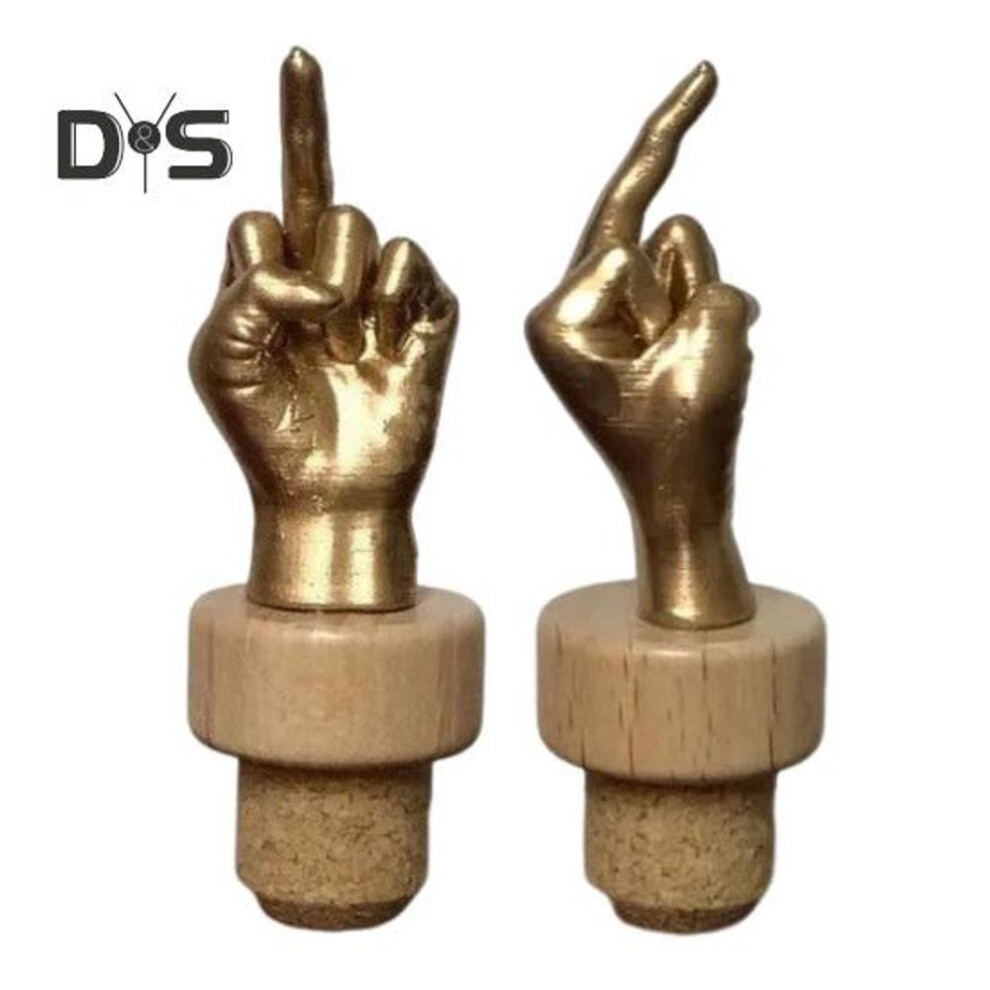 (as the picture, 2pcs) Funny Middle Finger Wine Stopper Vacuum Sealer for Wine Bottles Reusable Beverage Bottle Stopper Wine Preservation Tool Prank Gift for Wine Lovers