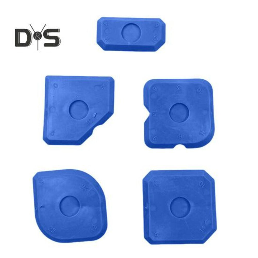 (blue) 5pcs/set Silicone Caulking Tools Kit Kitchen Bathroom Floor Window Sealant Finishing Tool Grout Scraper Reusable Sealant Caulk Smoothing Tools