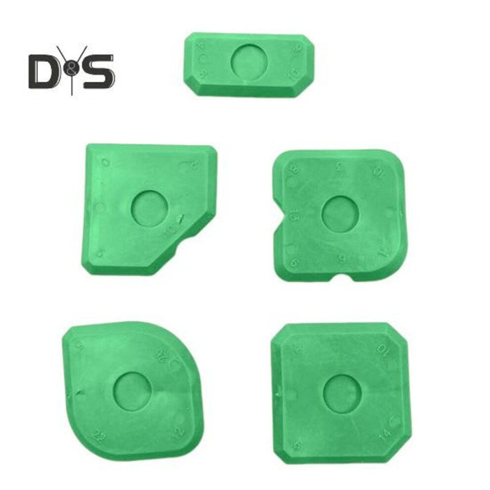 (green) 5Pcs/Set Silicone Caulking Tools Kit Kitchen Bathroom Floor Window Sealant Finishing Tool Grout Scraper Reusable Sealant Caulk Smoothing Tools
