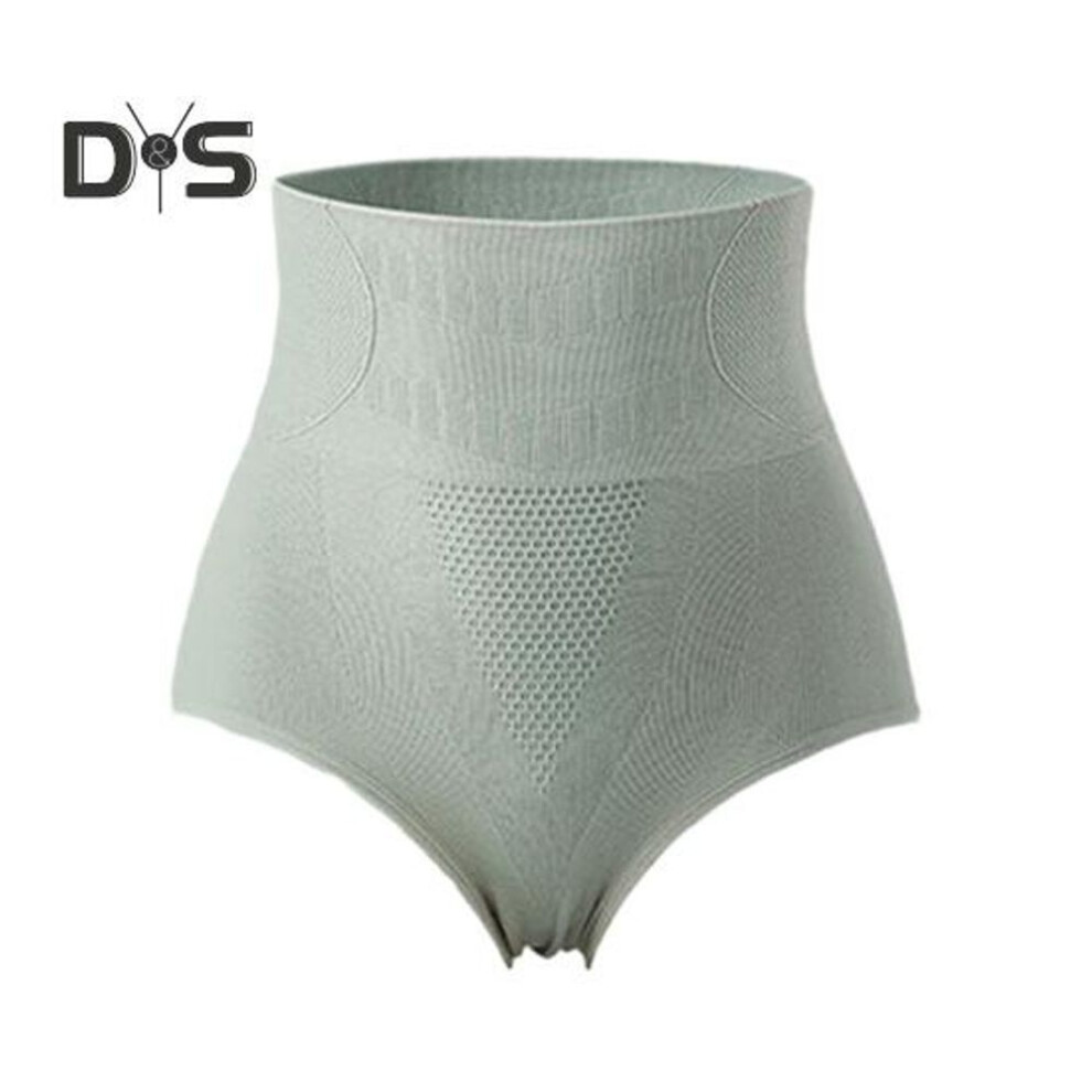 (green) Women Panties High Waist Tummy Control Slimming Butt Lift Solid Color Soft Breathable Elastic Anti septic Plus Size Lady Underpants Briefs Underwear