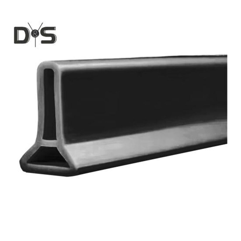 (black, 200cm) 100/200CM Collapsible Shower Threshold Water Dam Self Adhesive Silicone Waterproof Barrier Strip Kitchen Bathroom Dry Wet Separation Bendable Water