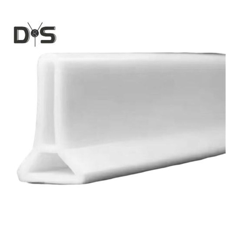 (white, 100cm) 100/200cm Collapsible Shower Threshold Water Dam Self Adhesive Silicone Waterproof Barrier Strip Kitchen Bathroom Dry Wet Separation Bendable Water
