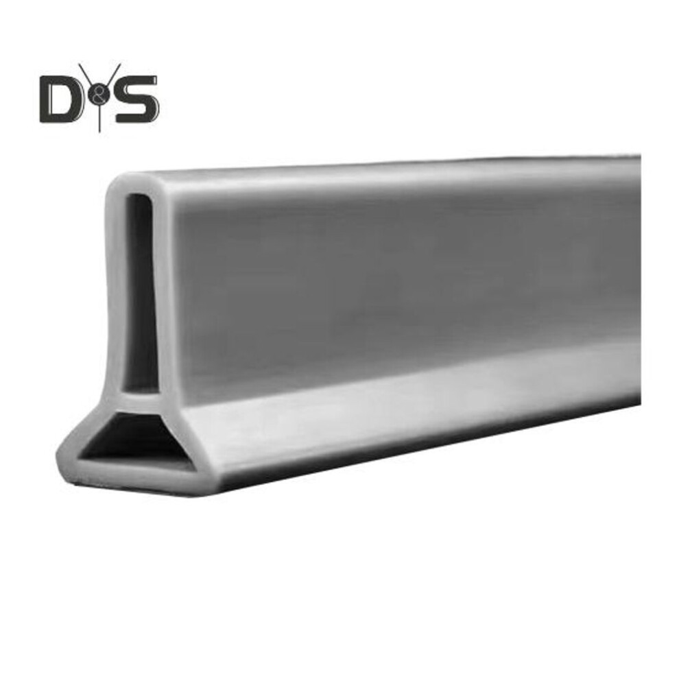 (grey, 100cm) 100/200CM Collapsible Shower Threshold Water Dam Self Adhesive Silicone Waterproof Barrier Strip Kitchen Bathroom Dry Wet Separation Bendable Water