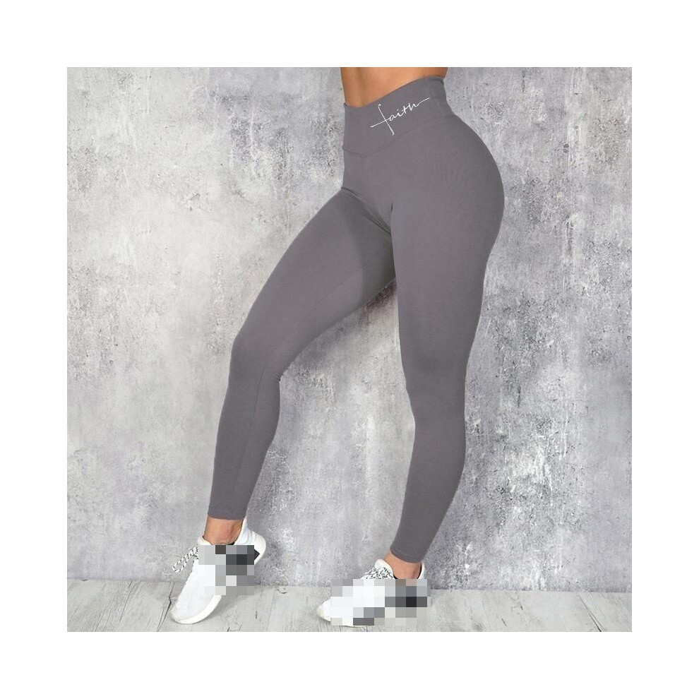 (Gray,M)Legging femme taille haute sport foi pantalon de yoga push up hanche jogging finesse