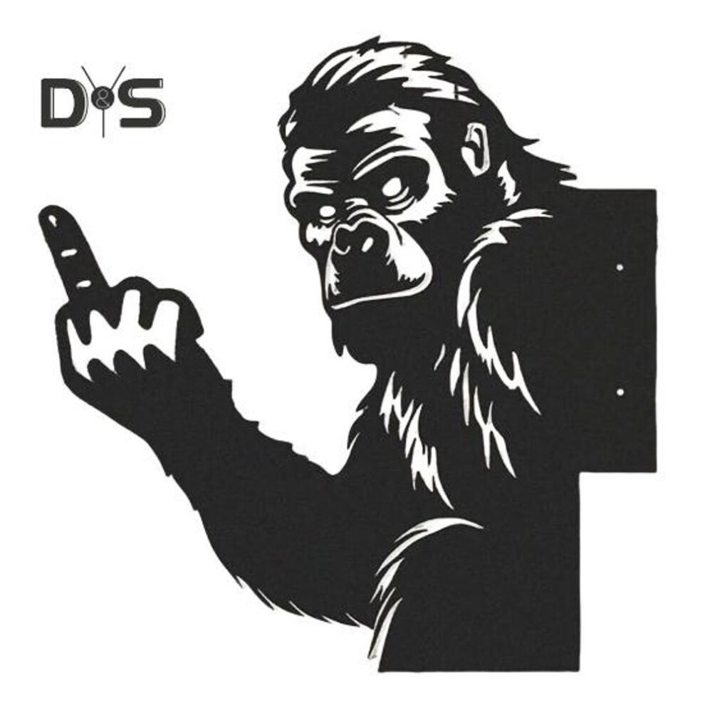 (as the picture, B) Peeping Sasquatch Metal Sign Middle Finger Animal Silhouette Sign Peaking-a-boo Sasquatch Sign For Garden Fence Tree Farmhouse Yard Decoration