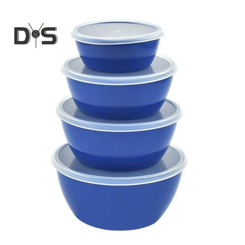 (blue) 4pcs Mixing Bowls With Lids Bpa-free Salad Containers Stackable Airtight Food Storage Bowls Meal Prep Bowl Kit For Home Outdoor Dining