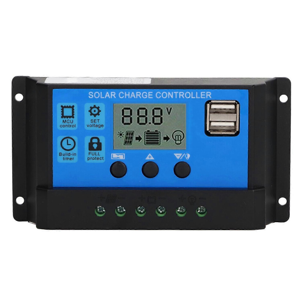 (As Show, One Size) 12V 24V Solar Panel Controller Pwm Photovoltaic Regulator Lcd Display Mppt Solar Charger 100A 6909775608968