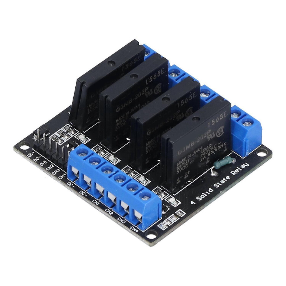 (As Show, One Size) Relay Module 4 Channel Solid State Relay Module With Fuse For Diy Electronics Enthusiasts 6909775570753